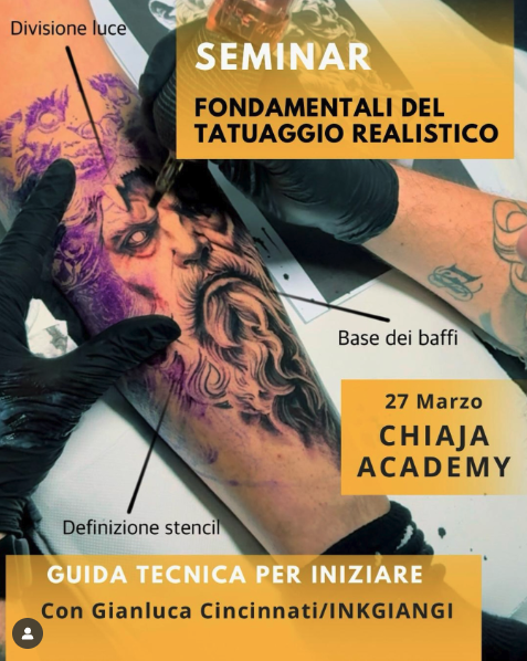 Seminario di avvicinamento al Tatuaggio Realistico in collaborazione con Master Gianluca Cincinnati